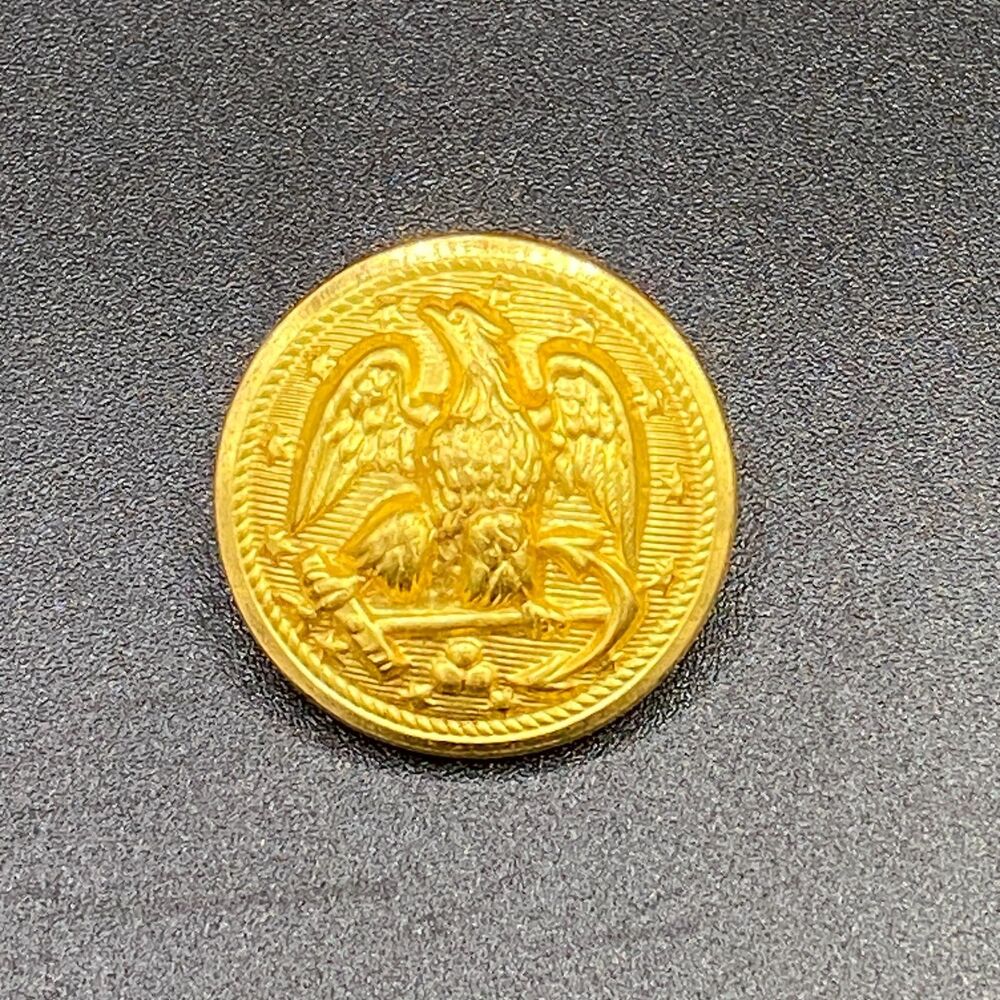 Navy Gold Tone Eagle with Anchor Waterbury Button Conn. Replacement Button (a4)